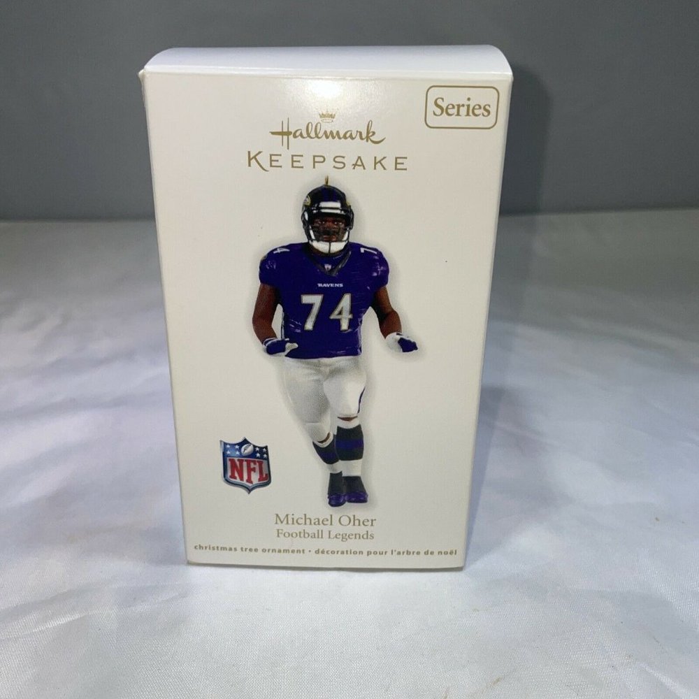 NEW Hallmark Christmas Ornament MICHAEL OHER FOOTBALL LEGENDS 2012 18 In Series